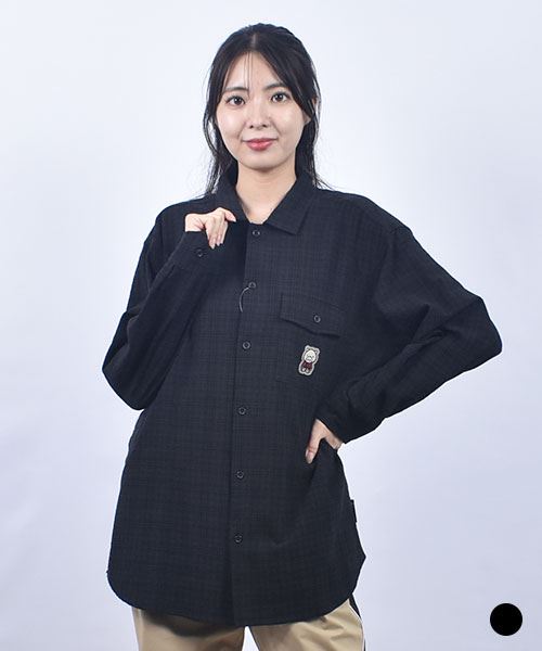 drug store's 袖ヒヅメ ブタワッペン ハマカラー レギュラー シャツ