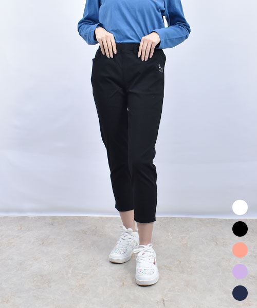 drug store's ブタ刺繍 7分丈 ストレッチパンツ