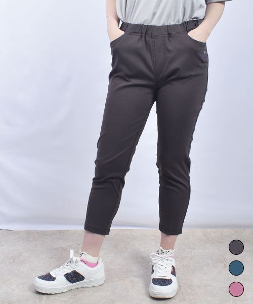 drug store's ブタ刺繍 7分丈 ひんやり ストレッチパンツ