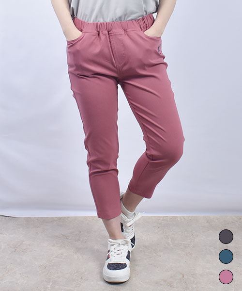 drug store's ブタ刺繍 7分丈 ひんやり ストレッチパンツ