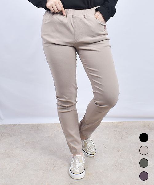 drug store's 刺繍 ロング ストレッチパンツ