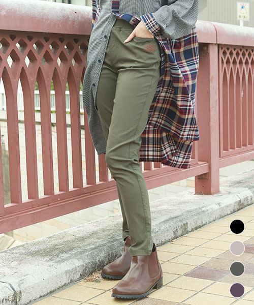 drug store's 刺繍 ロング ストレッチパンツ