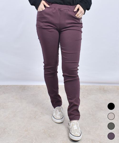 drug store's 刺繍 ロング ストレッチパンツ