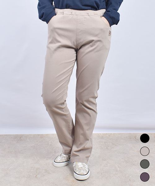 drug store's 刺繍 ストレート すっぽり ストレッチパンツ