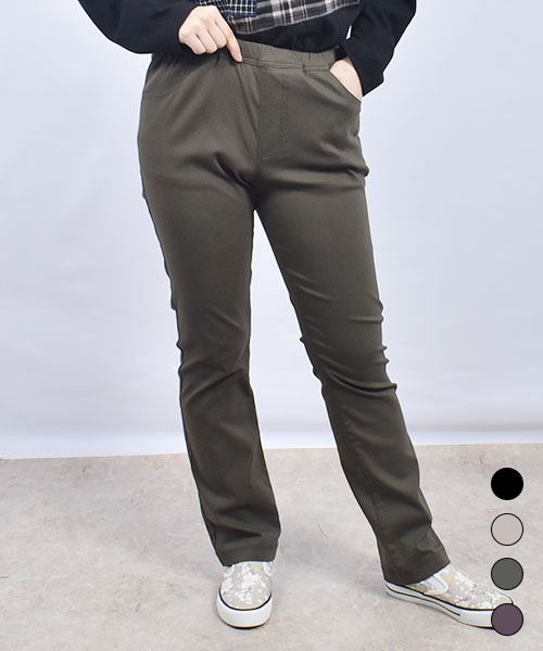 drug store's 刺繍 ストレート すっぽり ストレッチパンツ