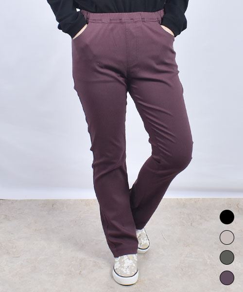 drug store's 刺繍 ストレート すっぽり ストレッチパンツ