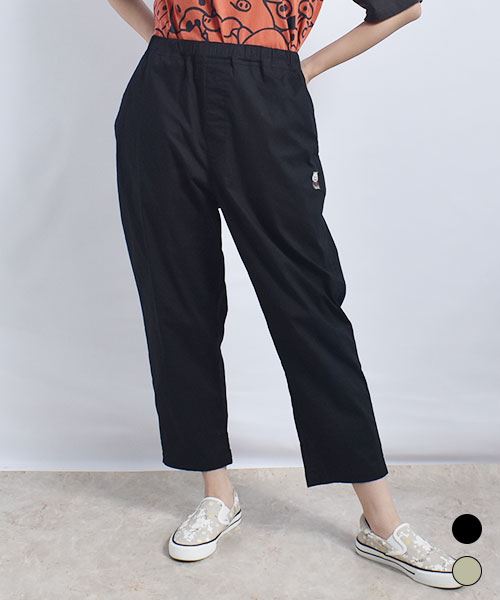 drug store's ブタ刺繍 スッポリ 8分丈 パンツ