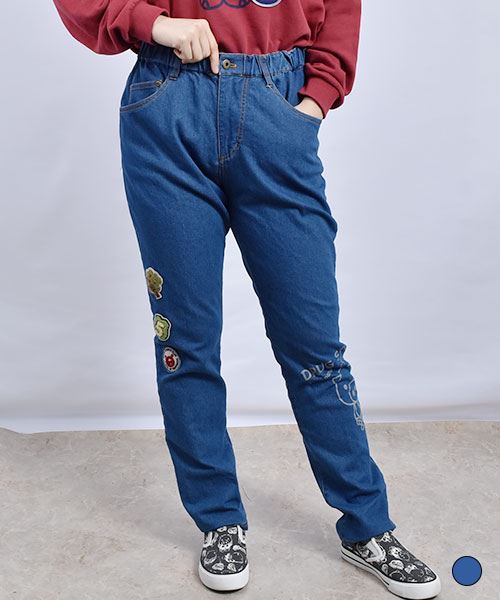 drug store's 6.0ozデニム ワッペン スタンディプリント パンツ