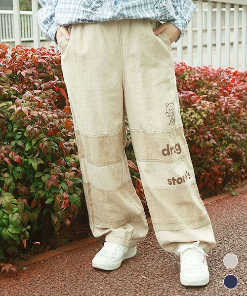 【パンツ】 配色 ハギハギ パンツ