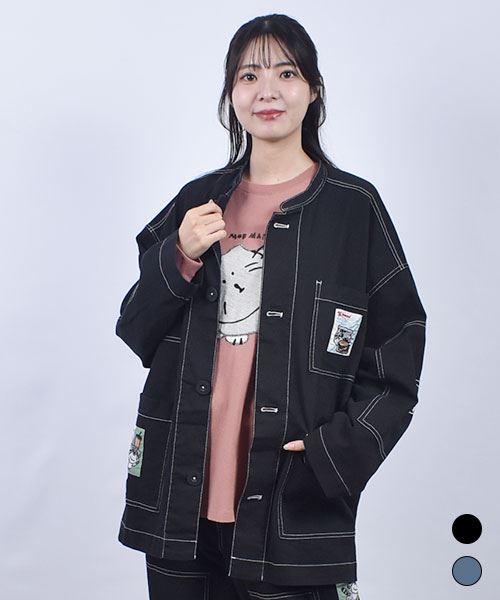 mof manul スタンドカラー マヌルネコネーム ツイル ジャケット