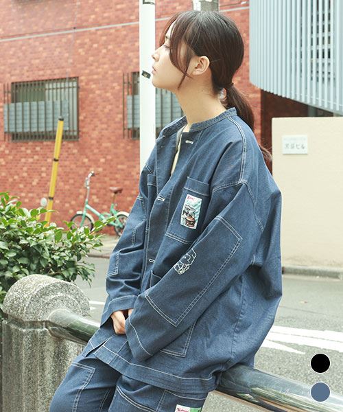 mof manul スタンドカラー マヌルネコネーム ツイル ジャケット