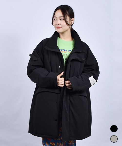 mof manul マヌルネームつき ダブルネック コート