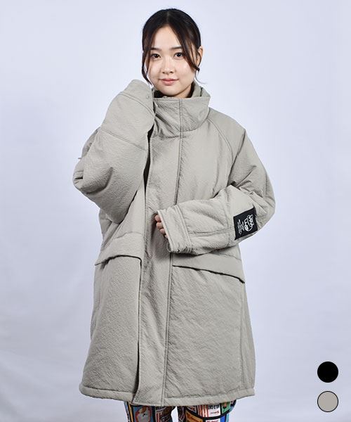 mof manul マヌルネームつき ダブルネック コート