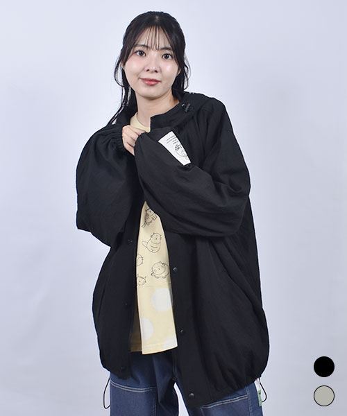 mof manul 絞りつき 袖太 パーカー羽織