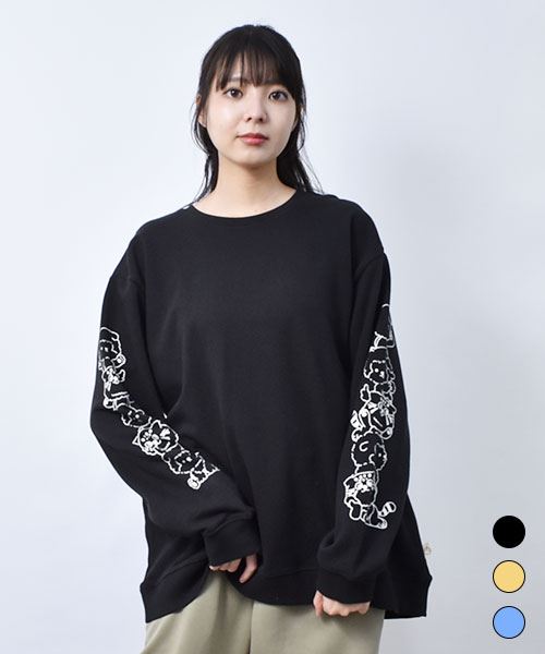 【スウェット トレーナー】 マヌル&こいぬちゃん サイドプリント トレーナー