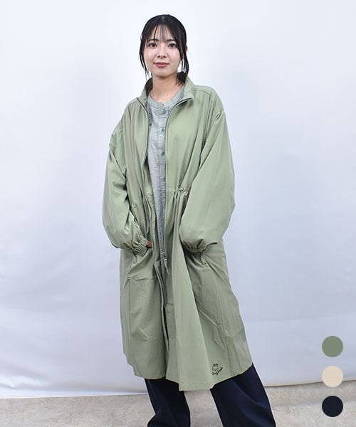 drug store's ウエストドロスト 撥水加工 立衿 コート
