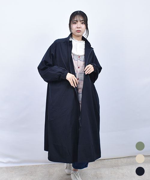 drug store's ウエストドロスト 撥水加工 立衿 コート