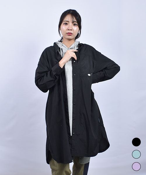 drug store's スタンドカラー 胸ポケットブタプリント スナップボタン チュニック