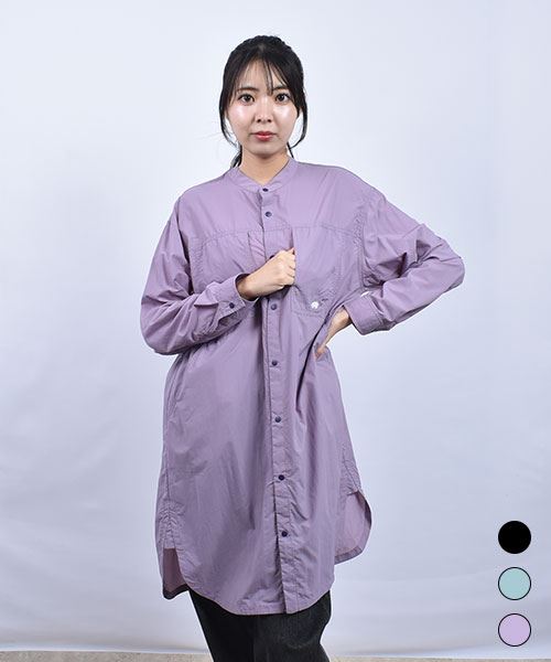 drug store's スタンドカラー 胸ポケットブタプリント スナップボタン チュニック