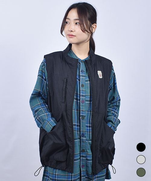 drug store's ブタワッペン マチ付きポケット 撥水加工 ベスト