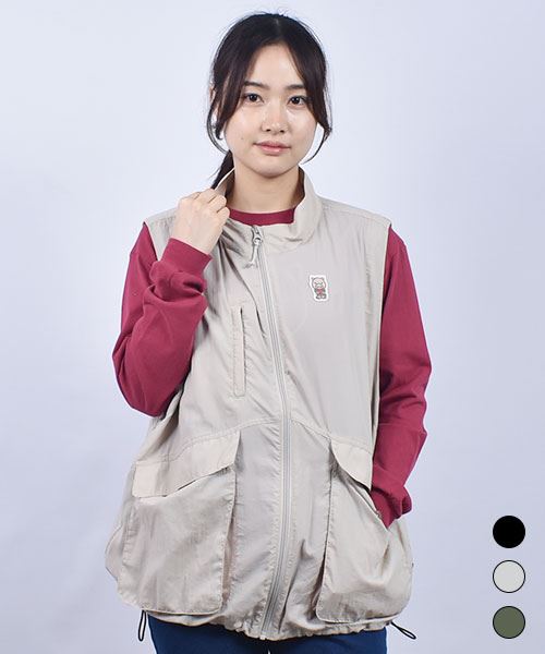 drug store's ブタワッペン マチ付きポケット 撥水加工 ベスト