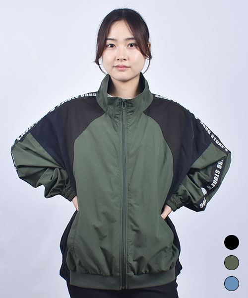 drug store's スタンドカラー 袖ライン入り ドルマン風 撥水加工 ブルゾン