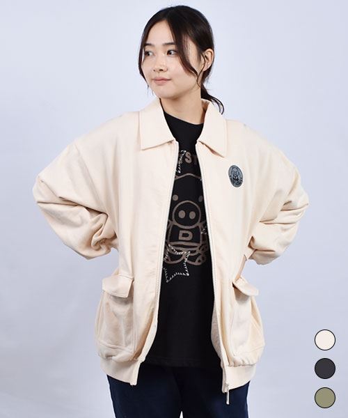 drug store's 裏毛 衿つき バックプリント 羽織