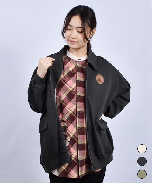 drug store's 裏毛 衿つき バックプリント 羽織