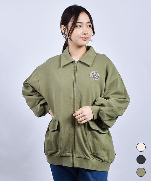 drug store's 裏毛 衿つき バックプリント 羽織