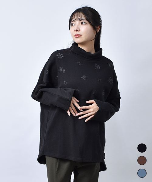 【トレーナー】 裾 段違い スタンディ トレーナー