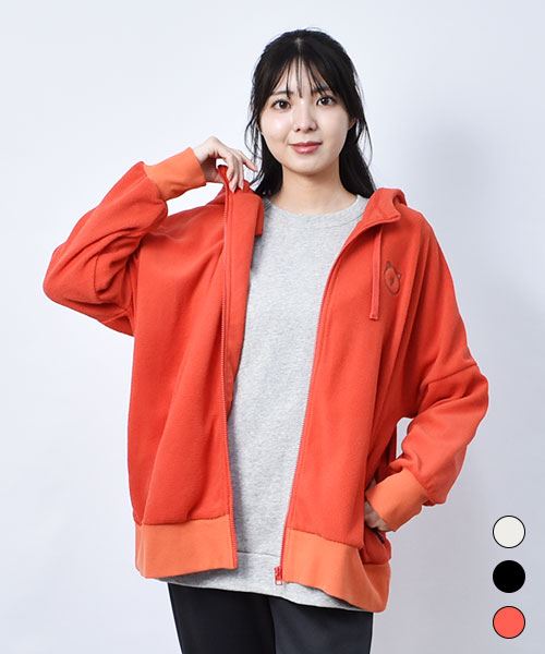 【パーカー / フリース】 ロゴアップリケ ドルマン パーカー