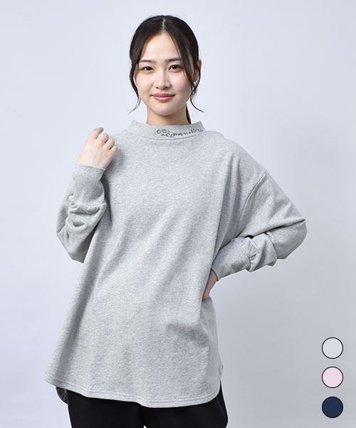 【スウェット トレーナー】 シンプルハイネック BIG トレーナー
