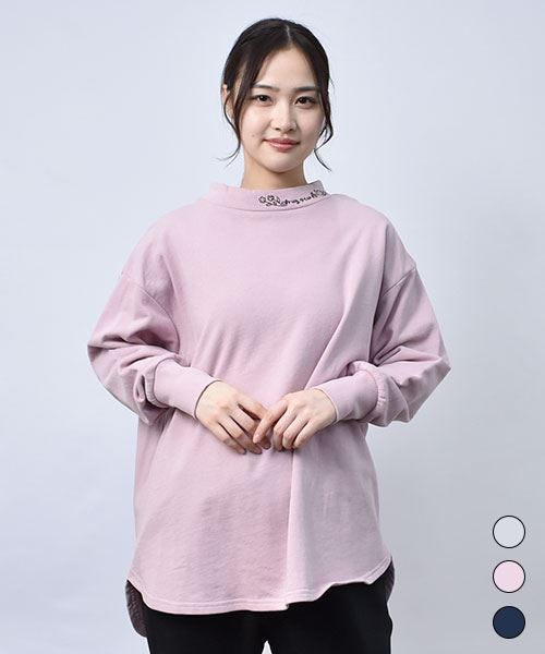 【スウェット トレーナー】 シンプルハイネック BIG トレーナー