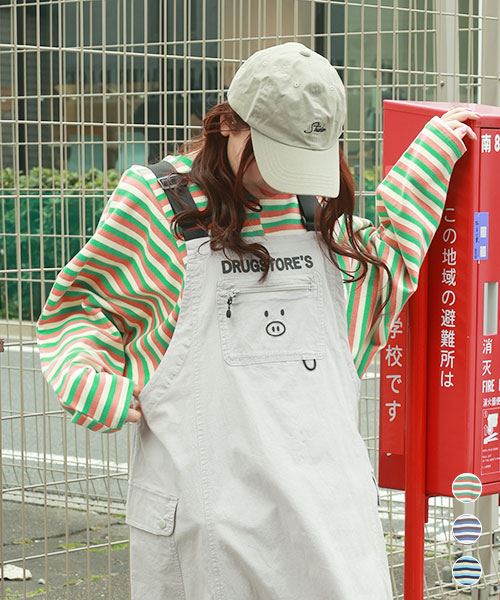 【スウェット トレーナー】 ボーダー ドルマン トレーナー