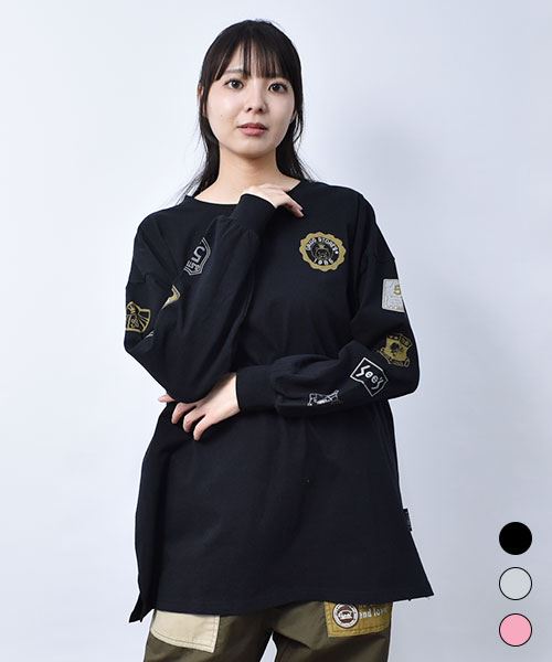 【トレーナー】 ワッペンプリント BIG ロンT