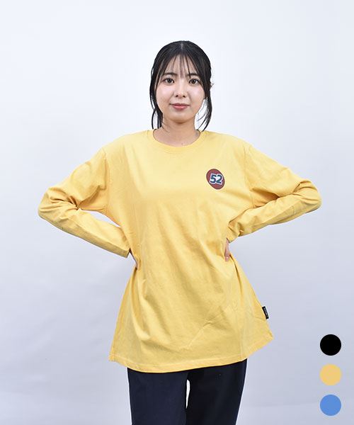 drug store's 21/-OE天竺 バックロゴプリント 定番セットイン ロンT