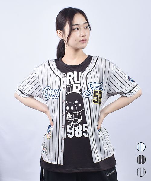 drug store's スポーツメッシュ ベースボールユニフォーム風プリント BIGT