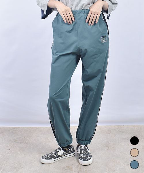 drug store's 脇ライン切替 ブタ刺繍  ジョガーパンツ