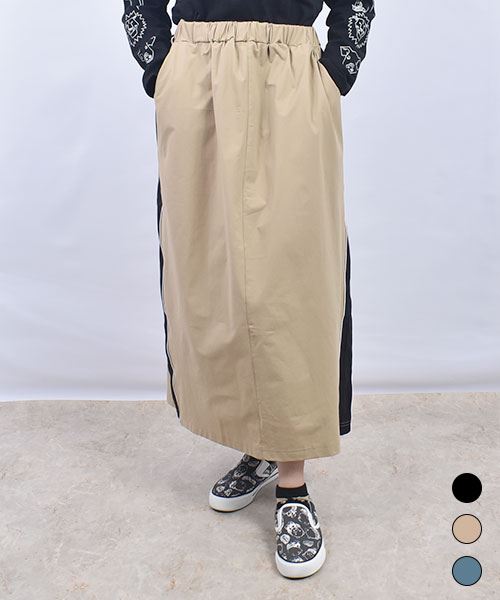 drug store's 脇ライン切替 ブタ刺繍  スカート