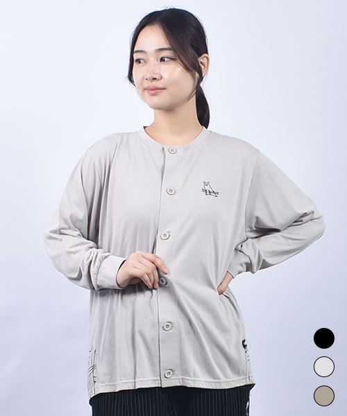 drug store's T/C天竺 バックブタネコプリント  バック丈長 カーディガン