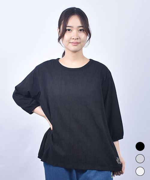 drug store's 18/-天竺  前身布帛切替 7分袖 T