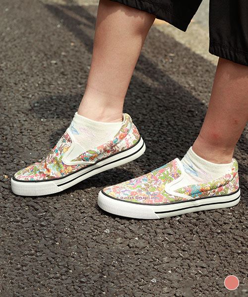 drug store's インソールつき アロハ総柄 スニーカー