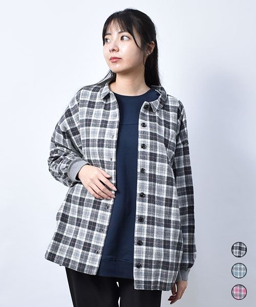 【シャツ】 チェック 起毛 シャツ