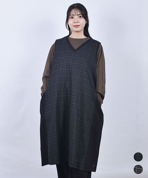 D.S.CLUB チェック 脇ベルト ジャンスカ