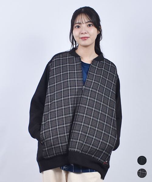 D.S.CLUB チェック リブ ブルゾン
