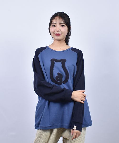 D.S.CLUB ミニ裏毛 ブタサガラ刺繍 ラグラントレーナー