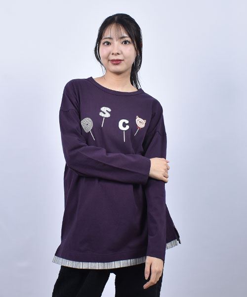 D.S.CLUB 天竺 刺繍&アップリケ ロンT