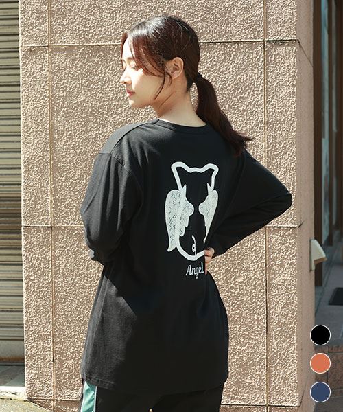 D.S.CLUB 天竺 バックレースアップリケ&プリント 定番 セットイン Tシャツ