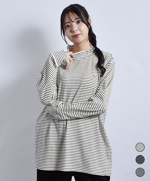 D.S.CLUB 衿シャーリング ボーダー T