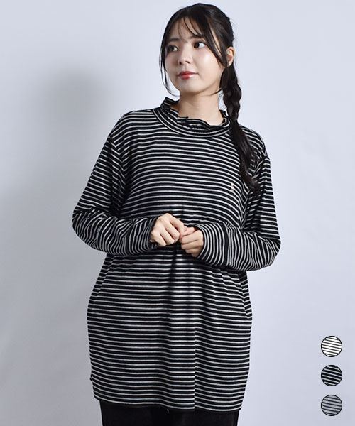 D.S.CLUB 衿シャーリング ボーダー T